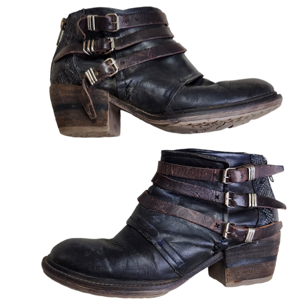 FreeBird by Steven MATEO Black & Brown Ankle Boots Size 7